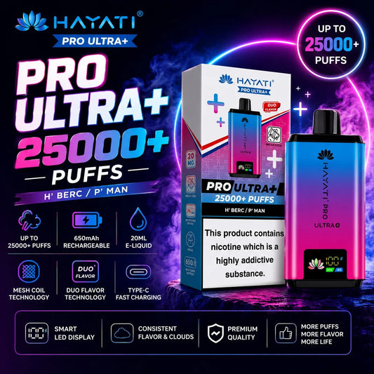 Hayati Pro Ultra Plus 25000 Prefilled Pod Kit - Box of 5