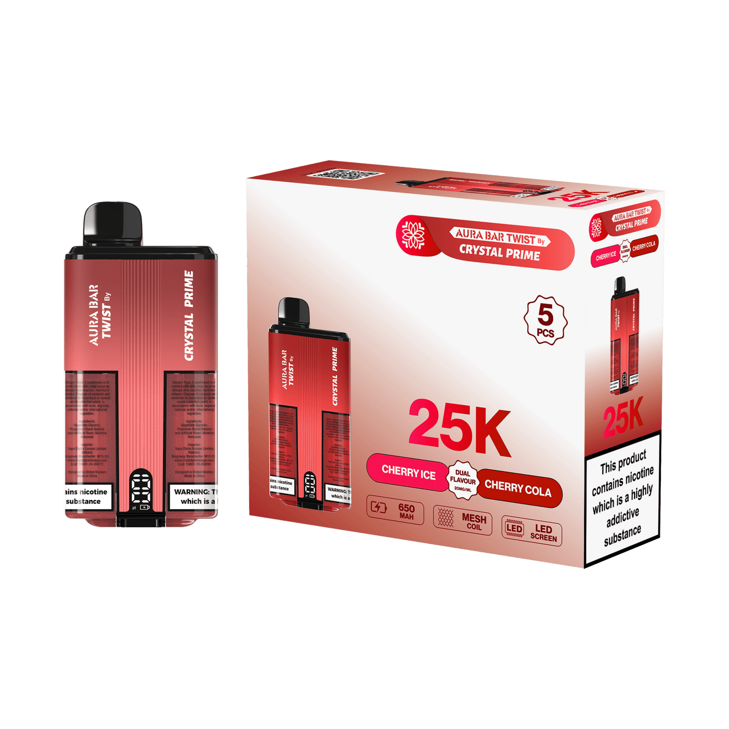 Aura Bar Twist 25000 Puffs by Crystal Prime - Box of 5
