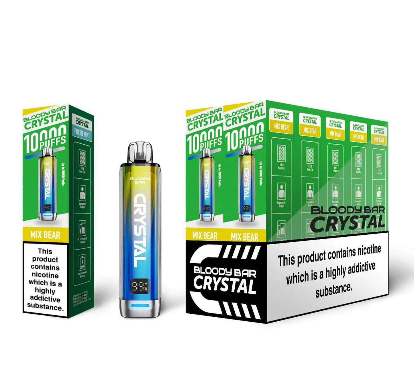 Bloody Bar Crystal 10K Puff Prefilled Pod Kit - Box of 10