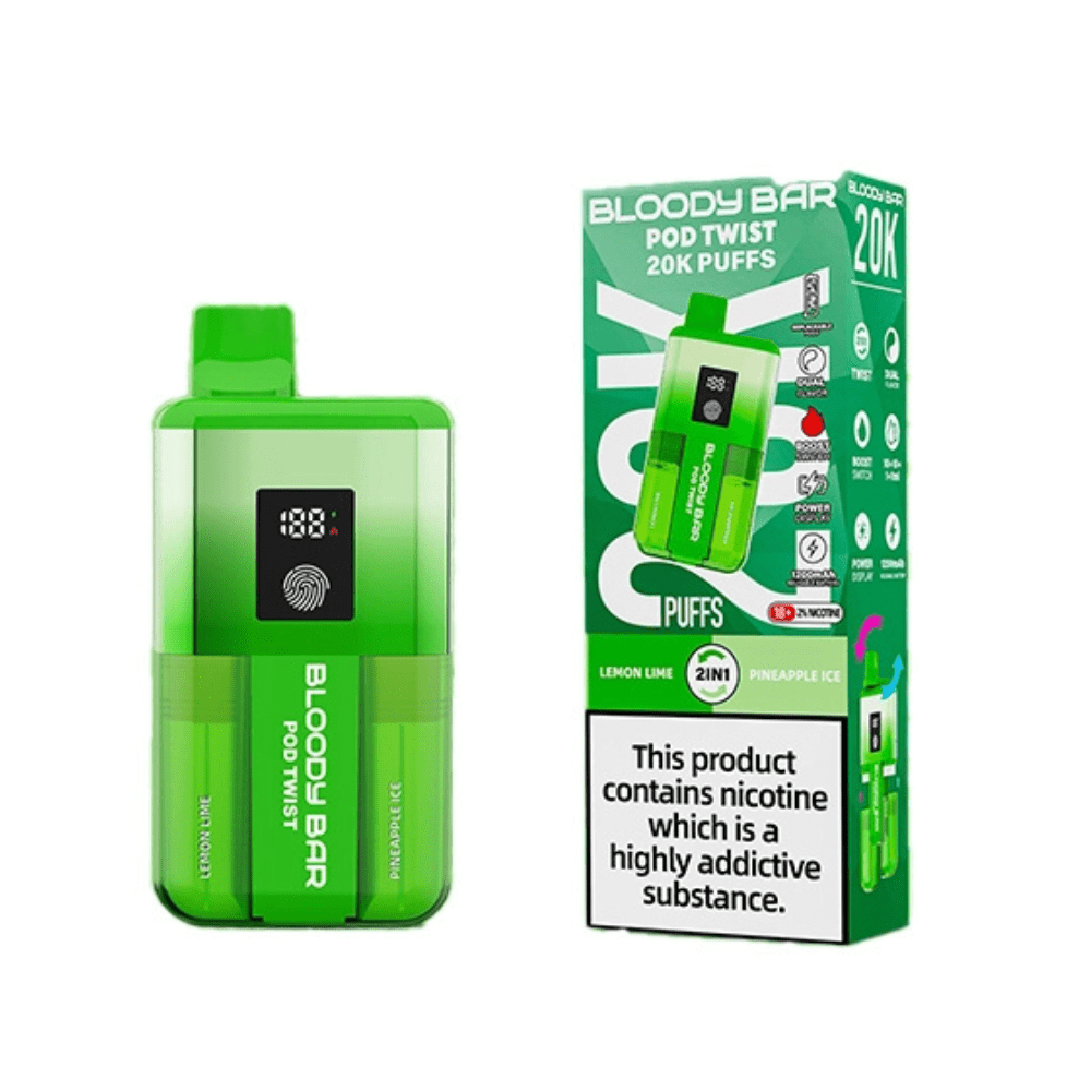 Bloody Bar Pod Twist 20K Prefilled Pod Kit Box of 5 in Lemon & Lime at UK Vaper Wholesale
