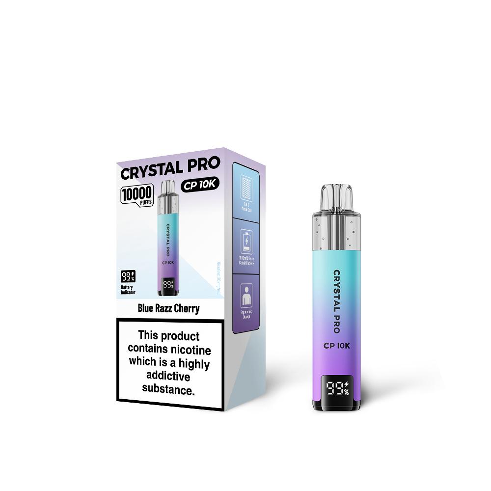 Blue Razz Cherry Flavour of The Crystal Pro 10000 (CP10K) Prefilled Pod Kit - Box of 5 at UK Vaper Wholesale