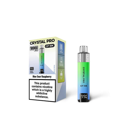 Blue Sour Raspberry Flavour of The Crystal Pro 10000 (CP10K) Prefilled Pod Kit - Box of 5 at wholesale