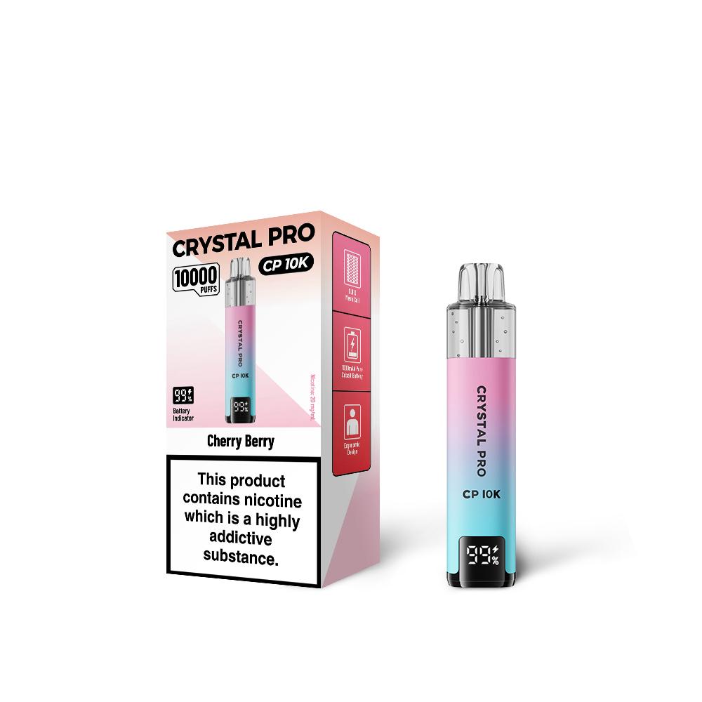 Cherry Berry Flavour of The Crystal Pro 10000 (CP10K) Prefilled Pod Kit - Box of 5 at UK Vaper Wholesale