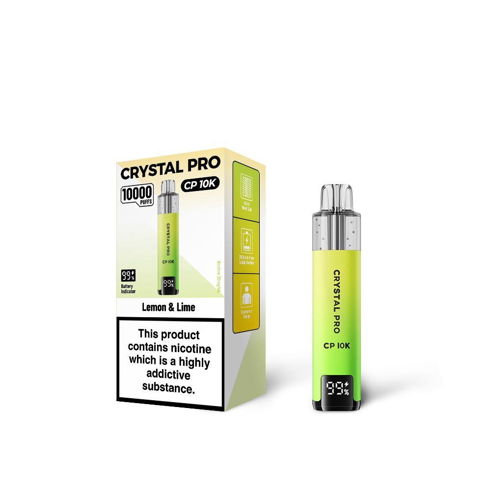 Lemon & Lime Flavour of The Crystal Pro 10000 (CP10K) Prefilled Pod Kit - Box of 5 at UK Vaper Wholesale