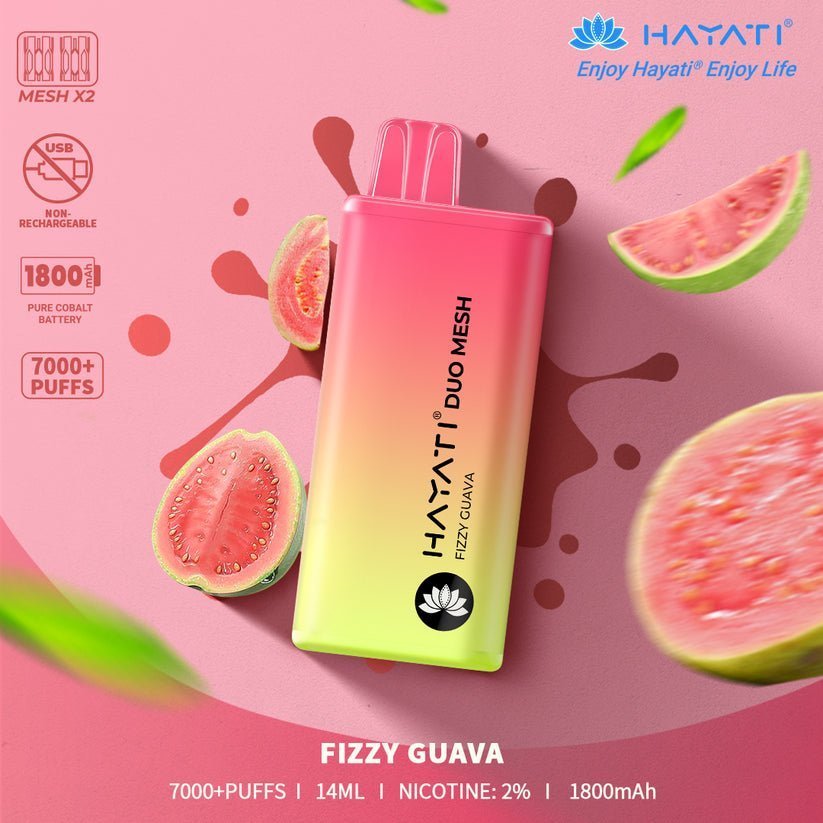 Hayati Duo Mesh 7000 Puffs Disposable Vape - Box of 10 - Flavour