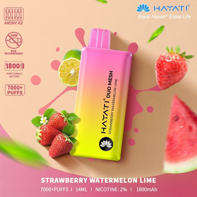 Hayati Duo Mesh 7000 Puffs Disposable Vape - Box of 10 - Flavour