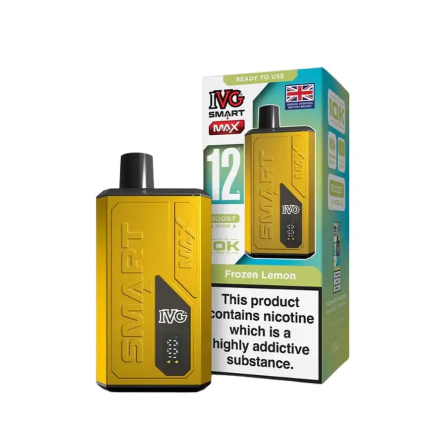 IVG Smart Max 10000 Prefilled Pod Vape Kit - Box of 5 Frozen Lemon at UK Vaper Wholesale