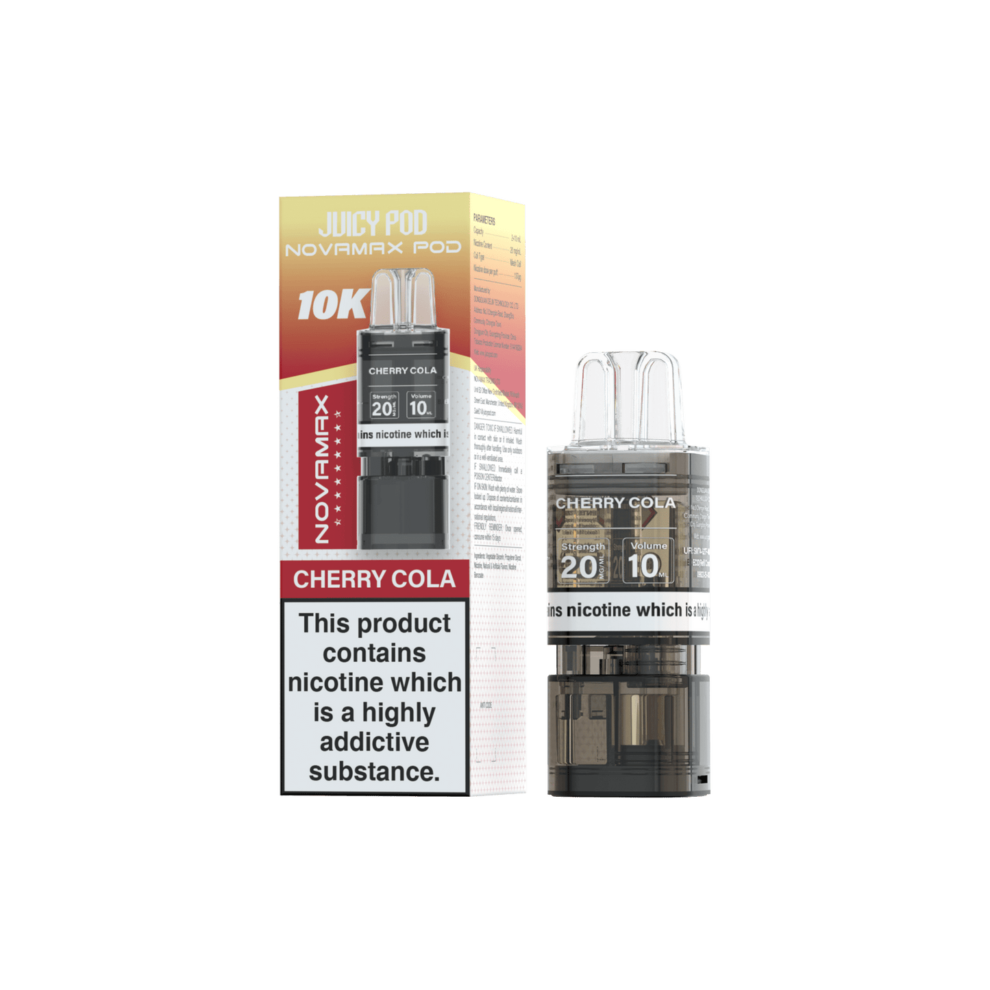 Juicy Pod Novamax 10k Replacement Pods, Cherry Cola Flavour