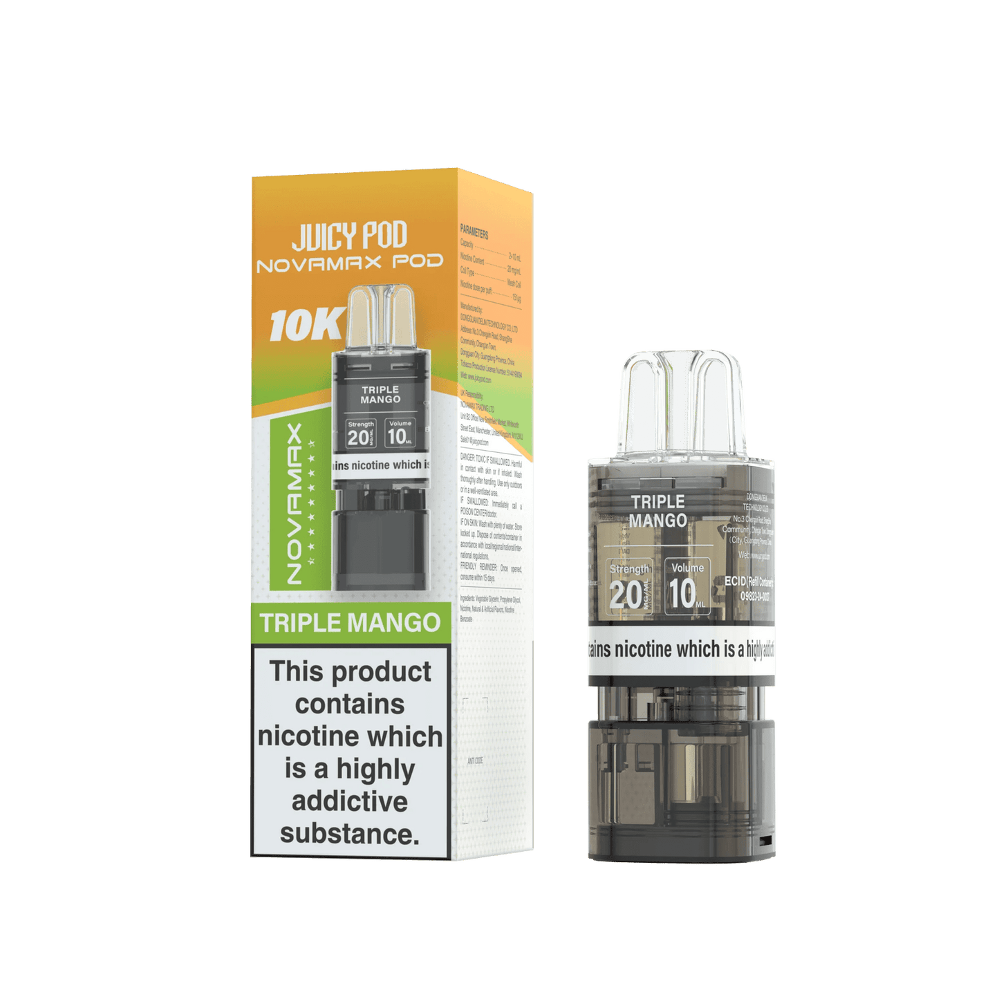 Juicy Pod Novamax 10K Replacement Pods - Pack of 10