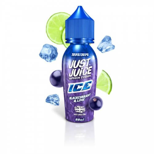 Just Juice Ice Range 50ml Shortfill E-liquids-Blackcurrant and Lime-vapeukwholesale