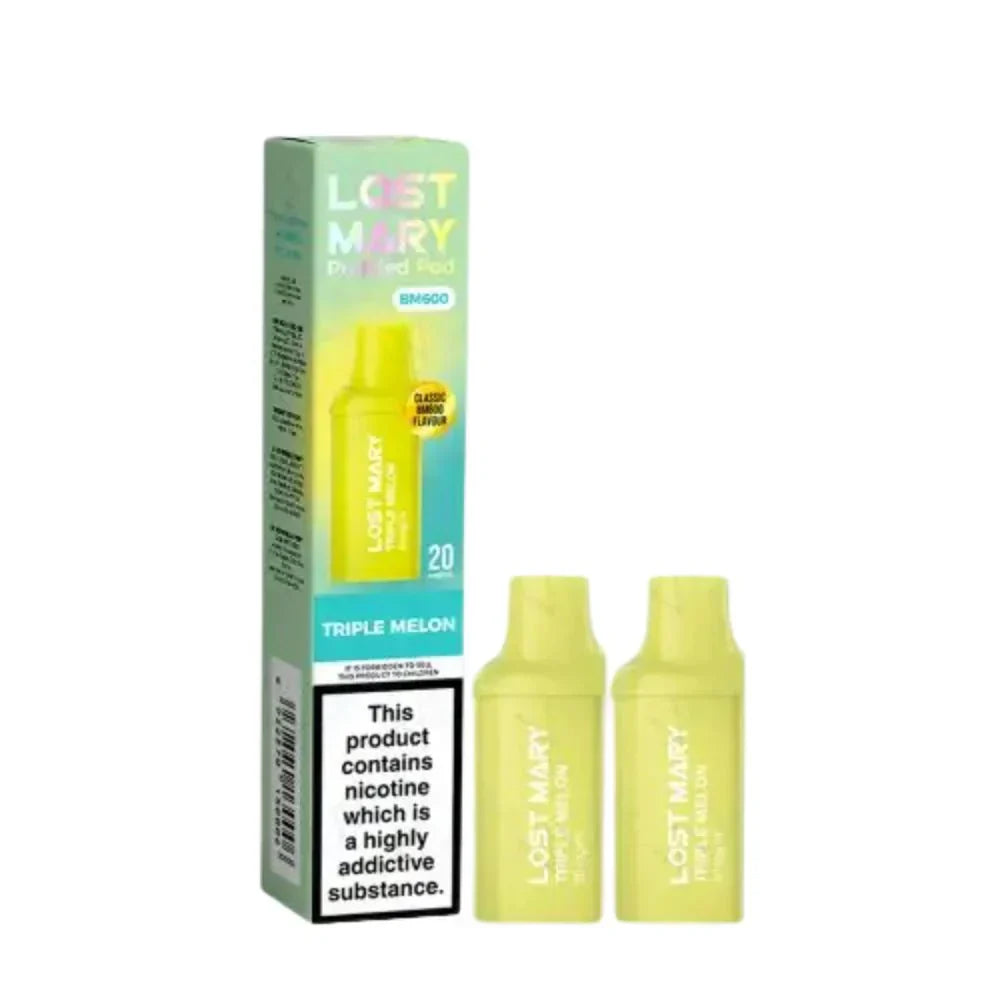 Lost Mary BM600 Prefilled Pods box of 10 in Triple Melon Flavour at UK Vaper Wholesale