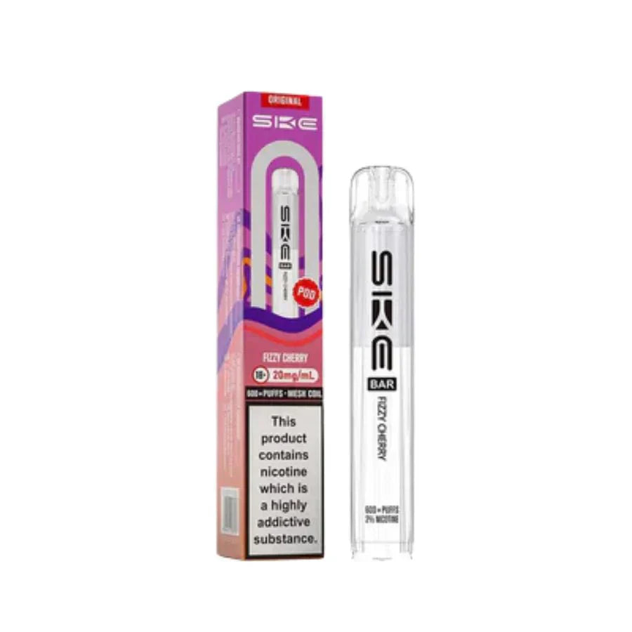 SKE Bar 600 Prefilled Pod box of 10 in Fizzy Cherry at UK Vaper Wholesale
