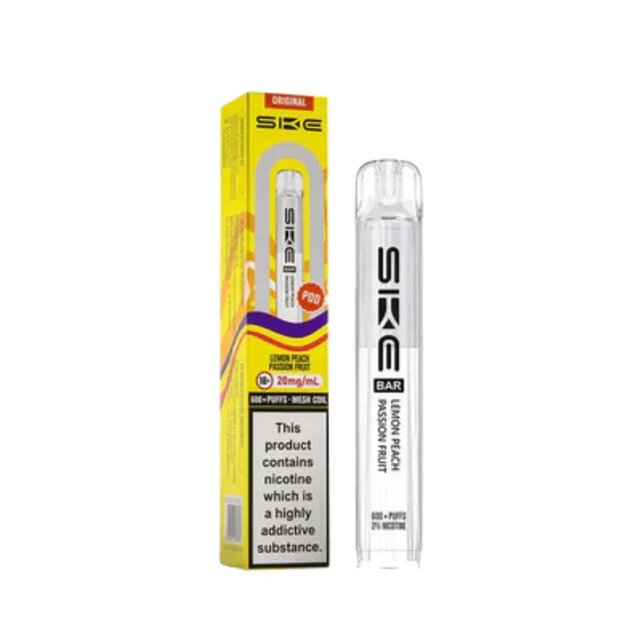 SKE Bar 600 Prefilled Pod box of 10 in Lemon Peach Passion Fruit at UK Vaper Wholesale