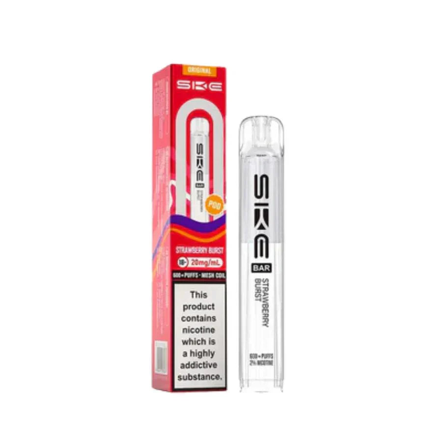 SKE Bar 600 Prefilled Pod box of 10 in Strawberry Burst at UK Vaper Wholesale