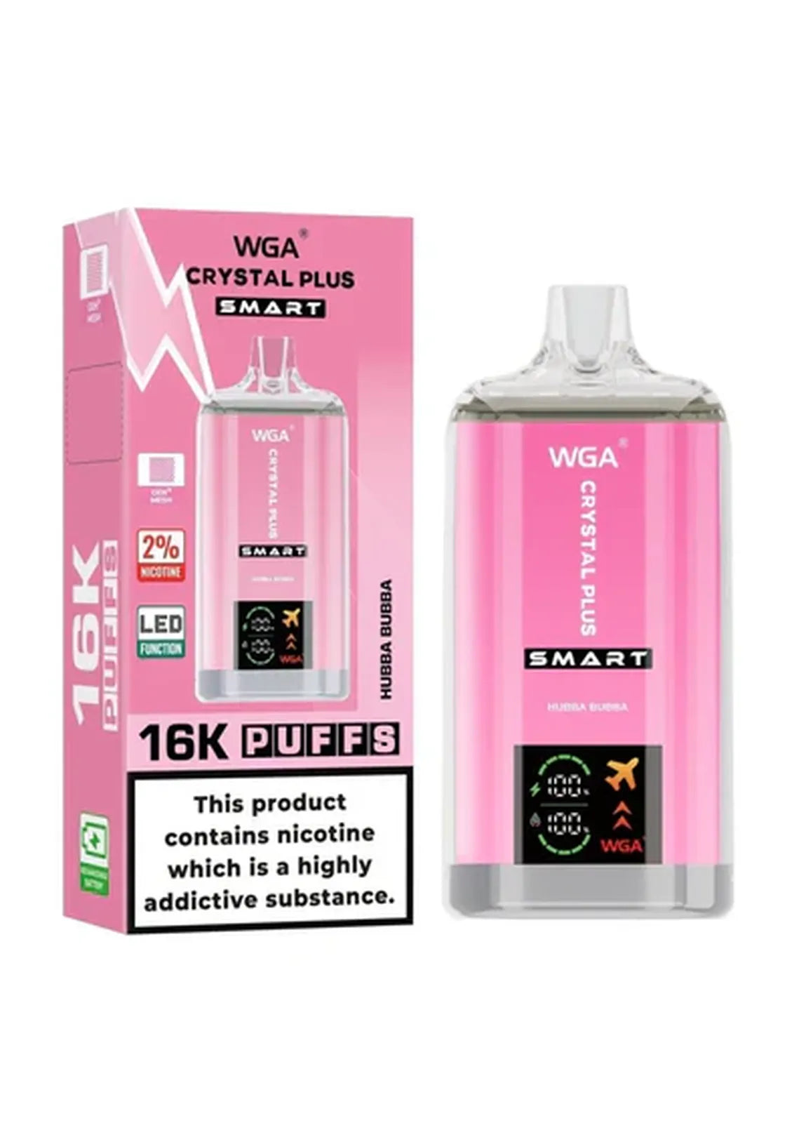 WGA Crystal Plus Smart 16K Prefilled Vape Kit - Box of 10
